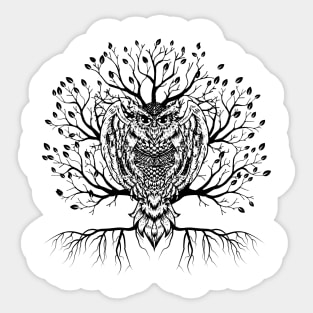 The Owl Tree Sticker